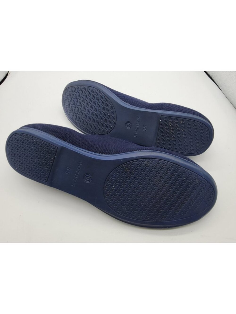 ROTHY'S Size 8.5 Blue Knit Round Toe V Cut Ballet Flats Shoes - Picture 5 of 6